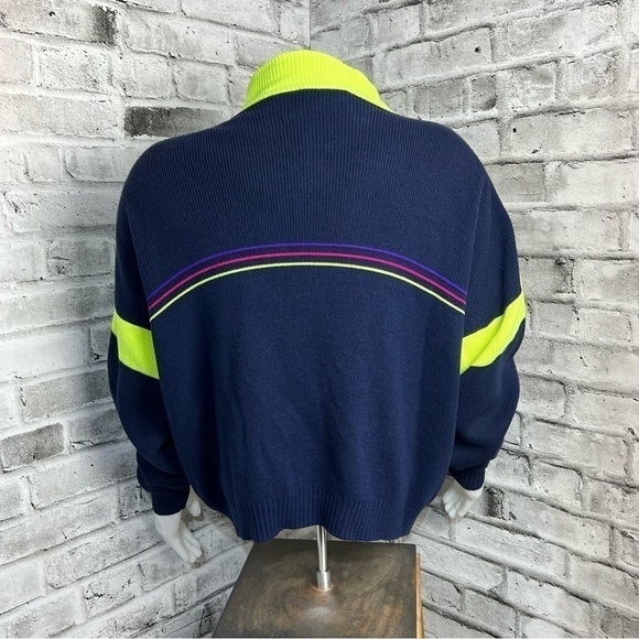 Vintage Jardi Full Zip Sweater with Neon Lines - Picture 3 of 8